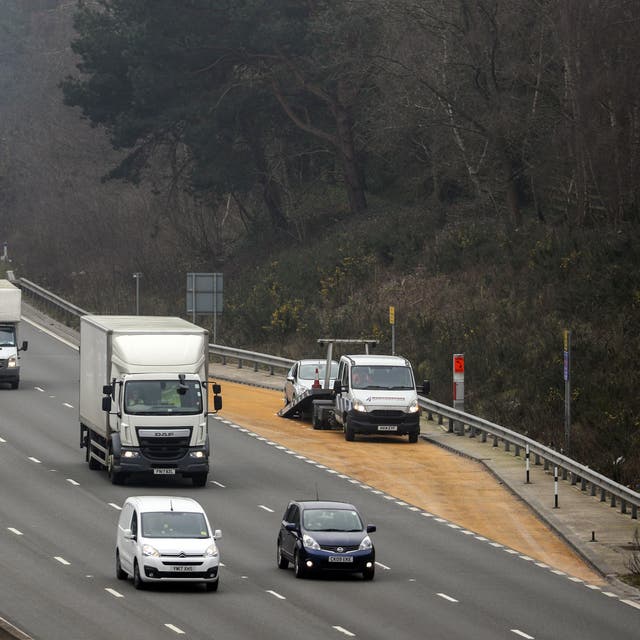 <p>The M3 smart motorway (Steve Parsons/PA)</p>