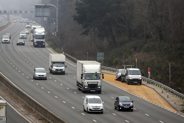 <p>The M3 smart motorway (Steve Parsons/PA)</p>