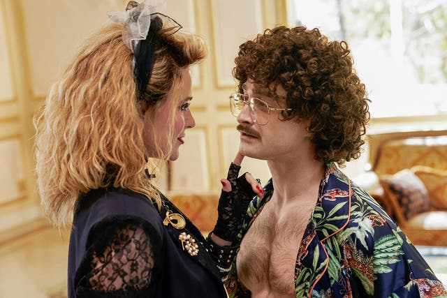<p>Evan Rachel Wood and Daniel Radcliffe as Madonna and Weird Al in ‘Weird: The Al Yankovic Story’ </p>