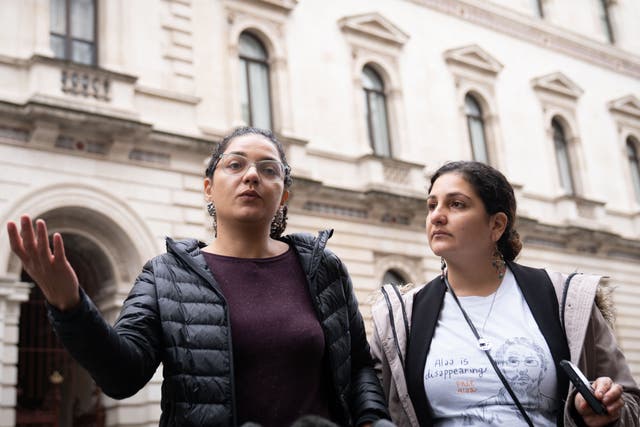 Sanaa (left) and Mona Seif, the sisters of pro-democracy activist Alaa Abd El-Fattah who has spent most of the past decade behind bars in Cairo (Stefan Rousseau/PA)