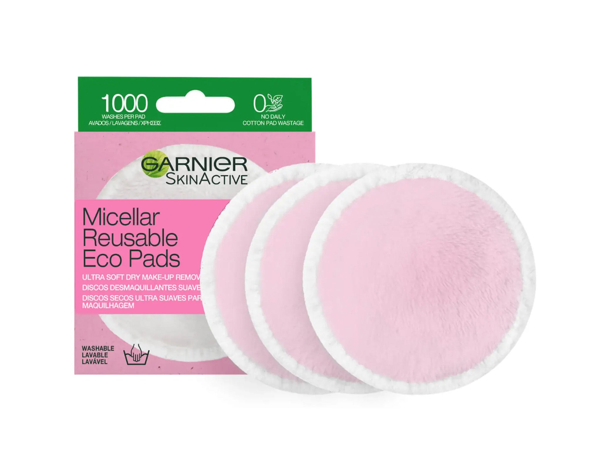 Garnier micellar reusable make-up remover eco pads