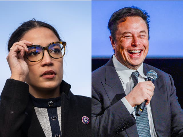 <p>Elon Musk and Alexandria Ocasio-Cortez are embroiled in a spat</p>