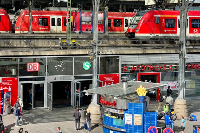 <p>Arriving soon: Trains at Cologne station on the first day of the €9 ticket, 1 June 2022</p>
