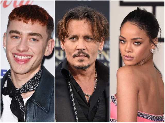 <p>Olly Alexander, Johnny Depp and Rihanna</p>