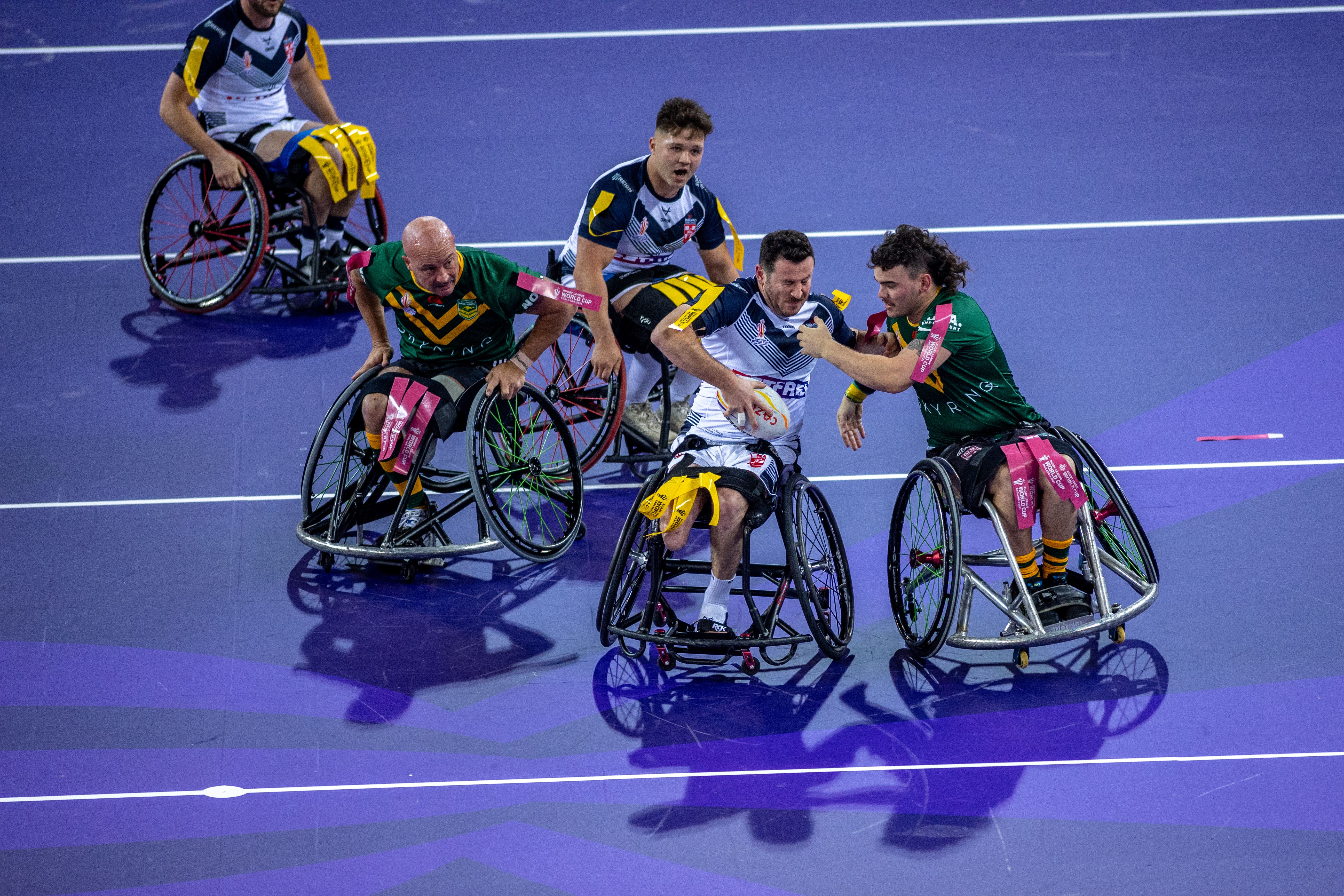 England beat Australia 38-8 in their opening match of the Wheelchair Rugby League World Cup (Steven Paston/PA)