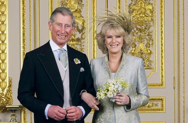 <p>Charles and Camilla on their wedding day in 2005</p>