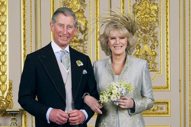 <p>Charles and Camilla on their wedding day in 2005</p>