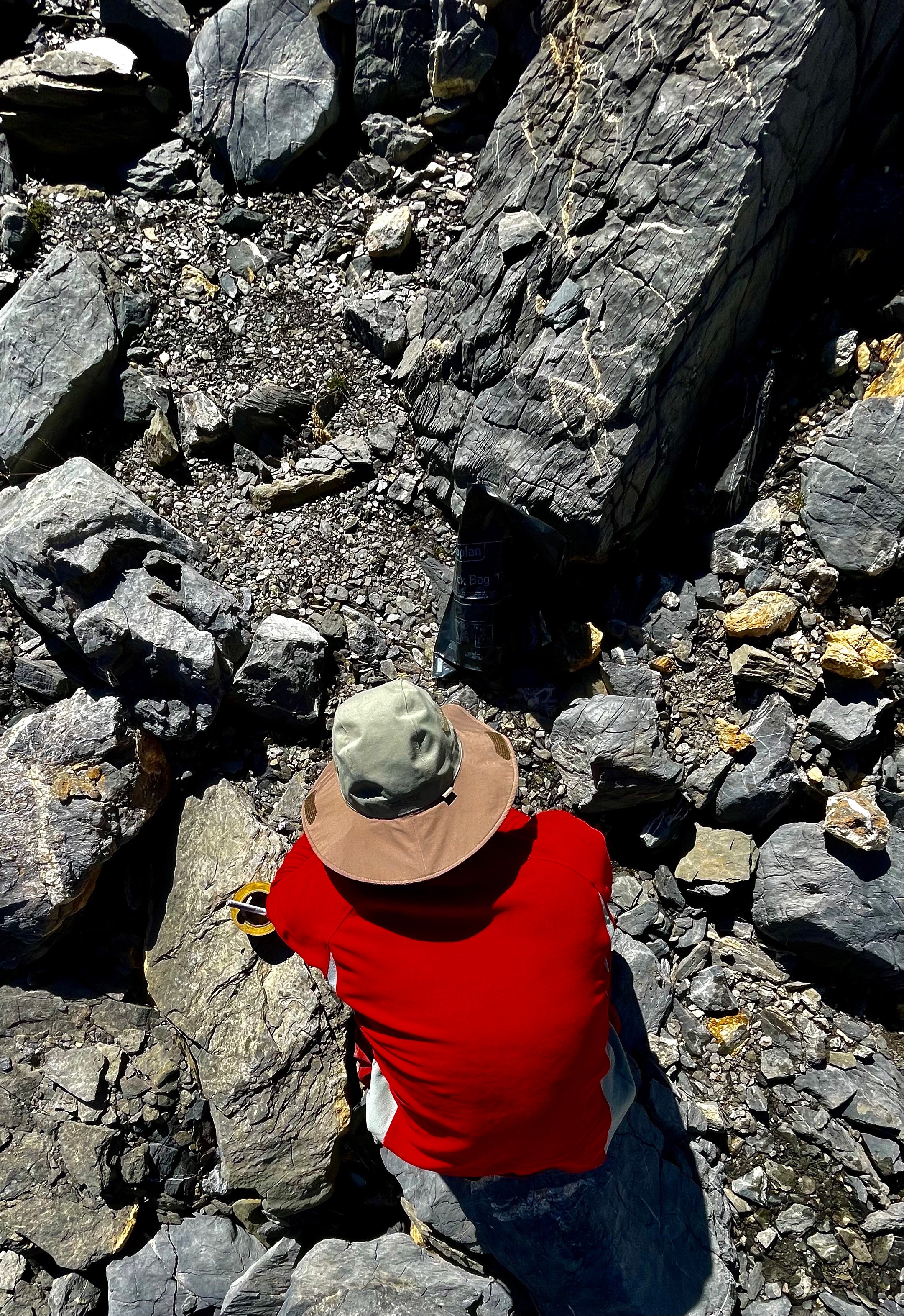 Archaeologist Romain Andenmatten collects artefacts on the Forcle Glacier