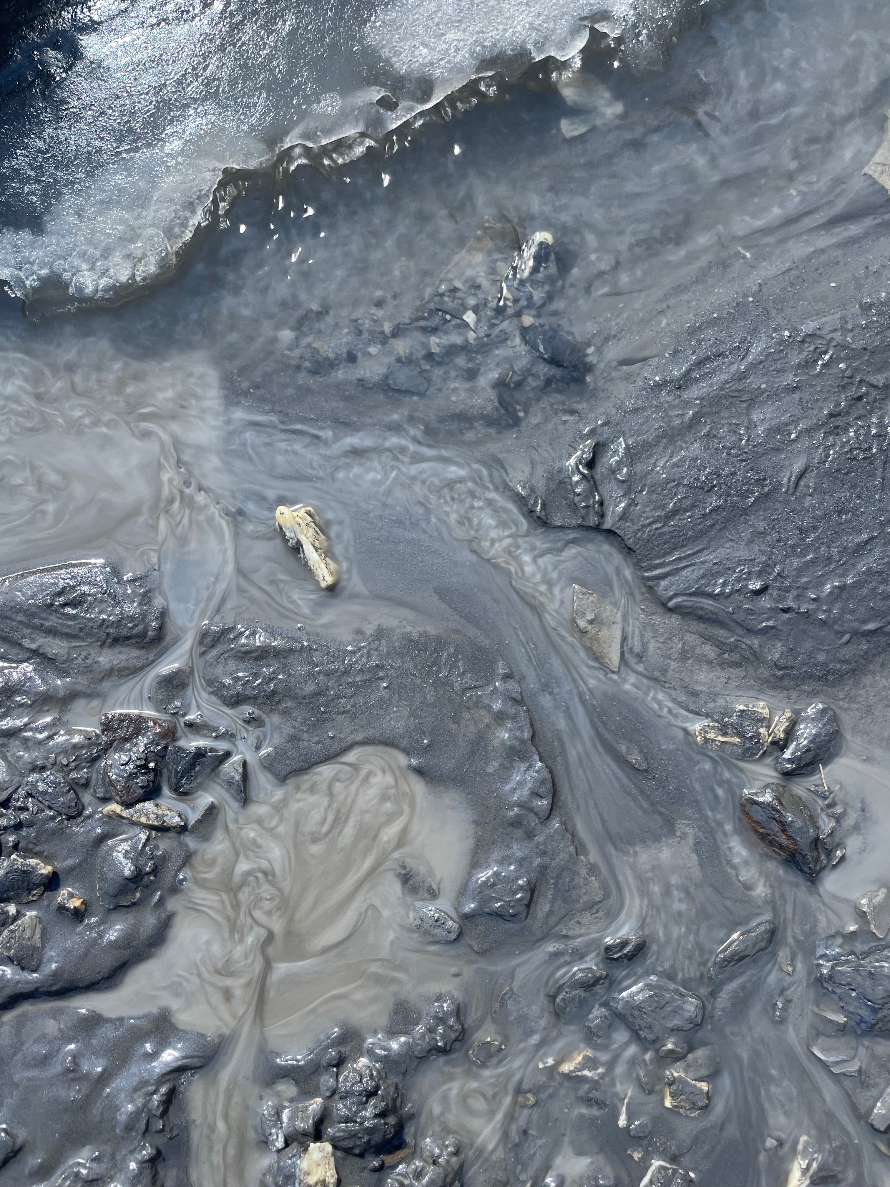 A meltwater stream on the Forcle Glacier