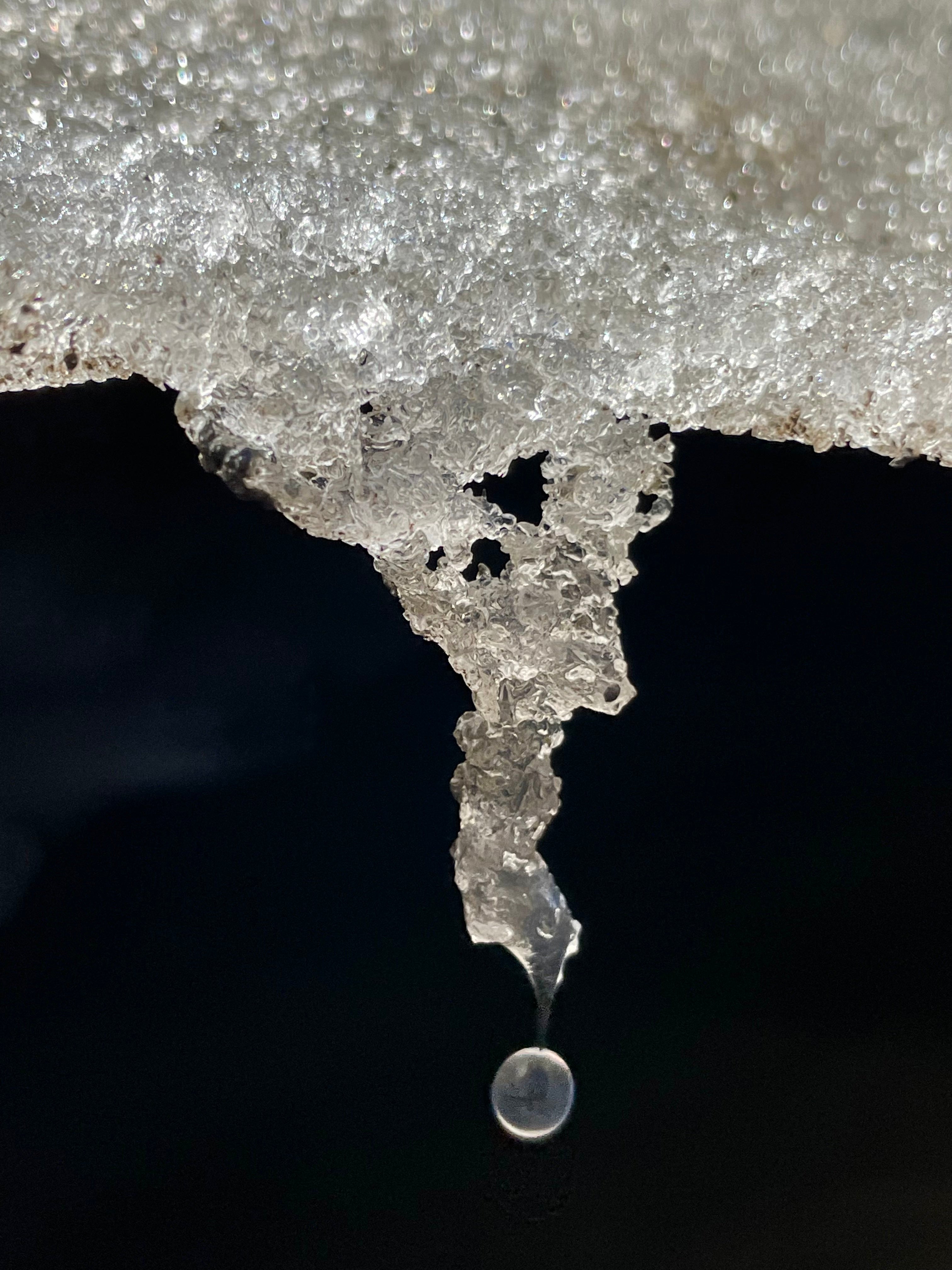 A drop of meltwater beneath the Forcle Glacier