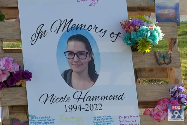 <p>Nicole Hammond, 28, was fatally shot in the neck on 24 October in St Cloud, Minnesota</p>