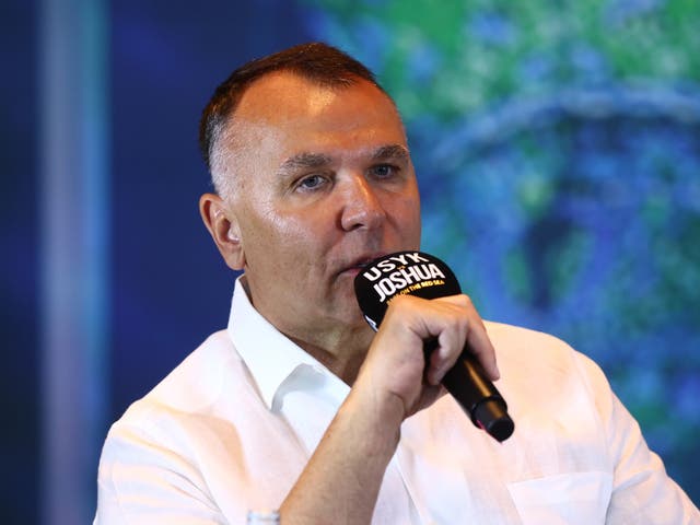 <p>Oleksandr Usyk’s manager Egis Klimas</p>