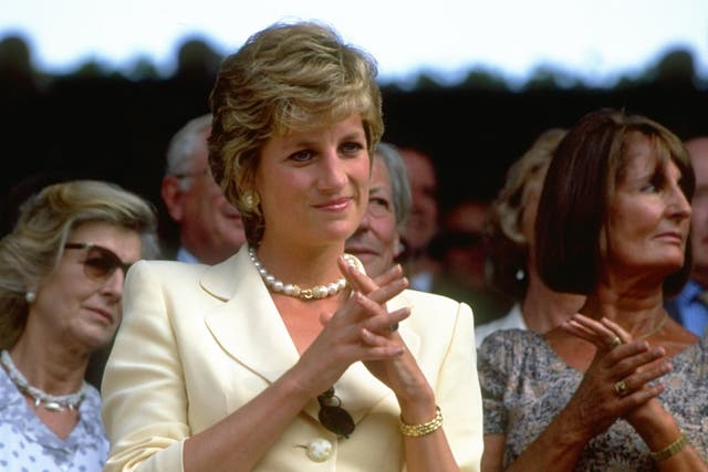 <p>Diana, Princess of Wales, at Wimbledon in 1995</p>