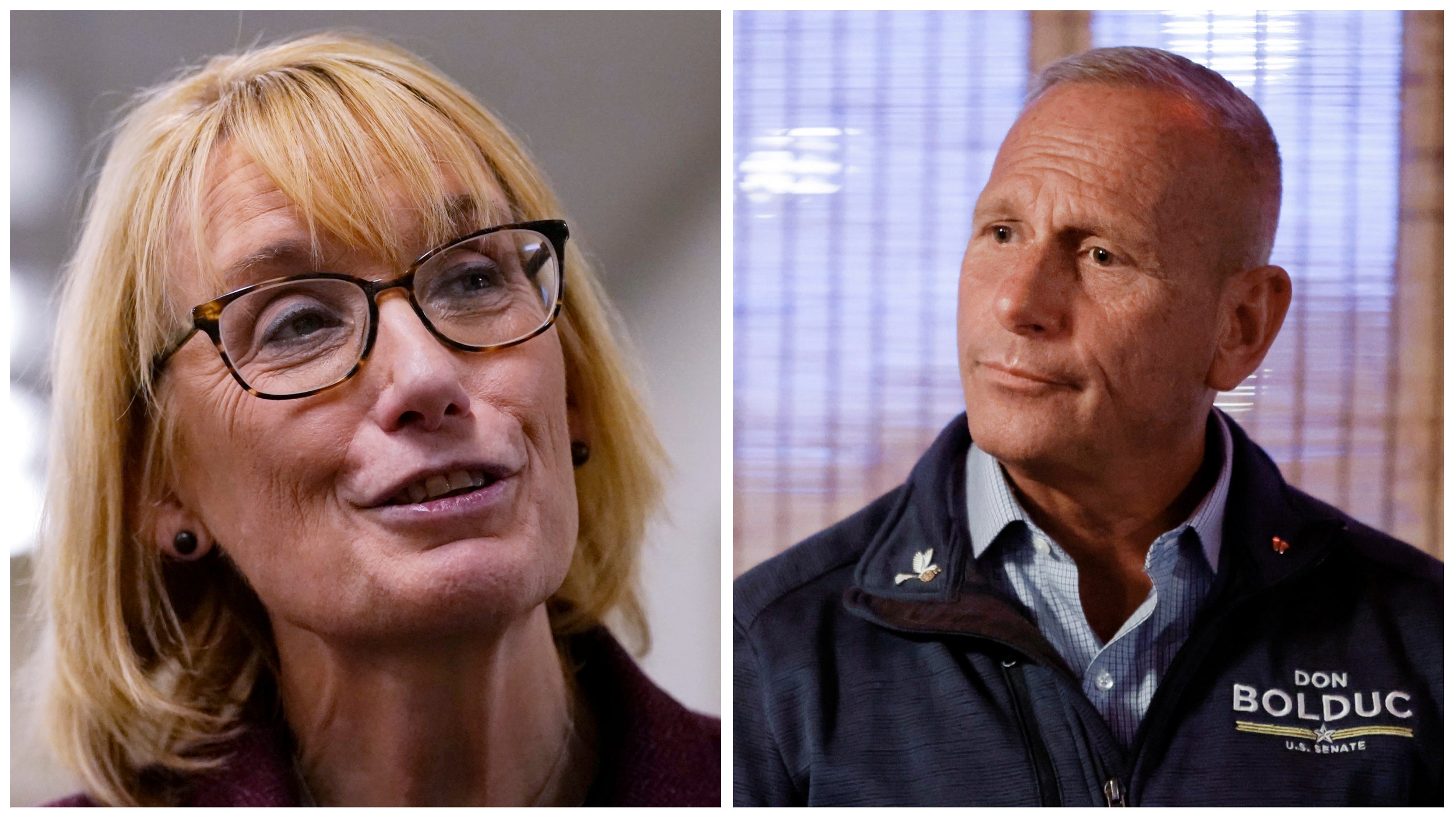 Senator Maggie Hassan, Democrat of New Hampshire (left), is running for reelection against Republican Don Bolduc