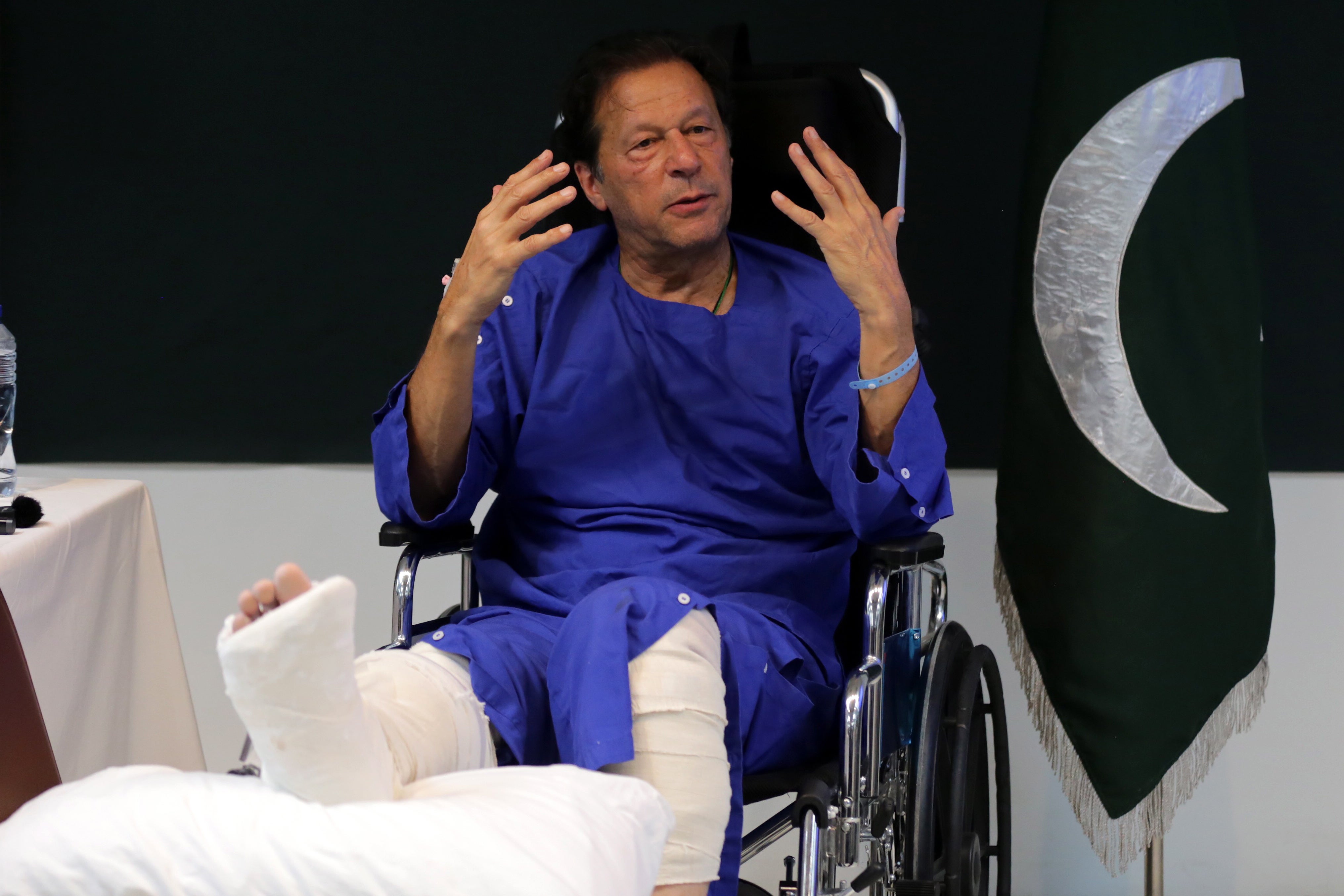 Imran Khan is being treated at Shaukat Khanum hospital in Lahore