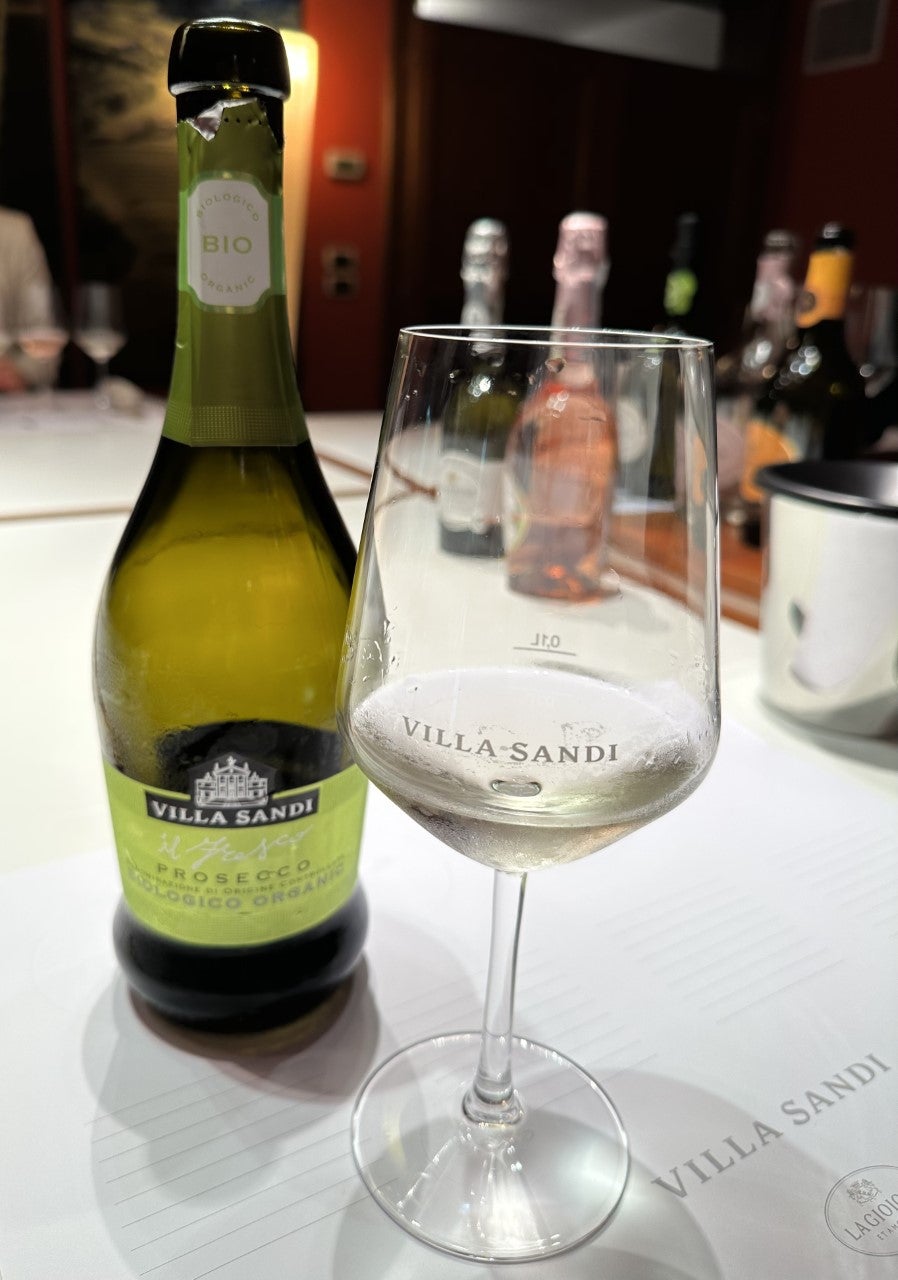 Organic Prosecco from Villa Sandi, one of the biggest wineries in the region