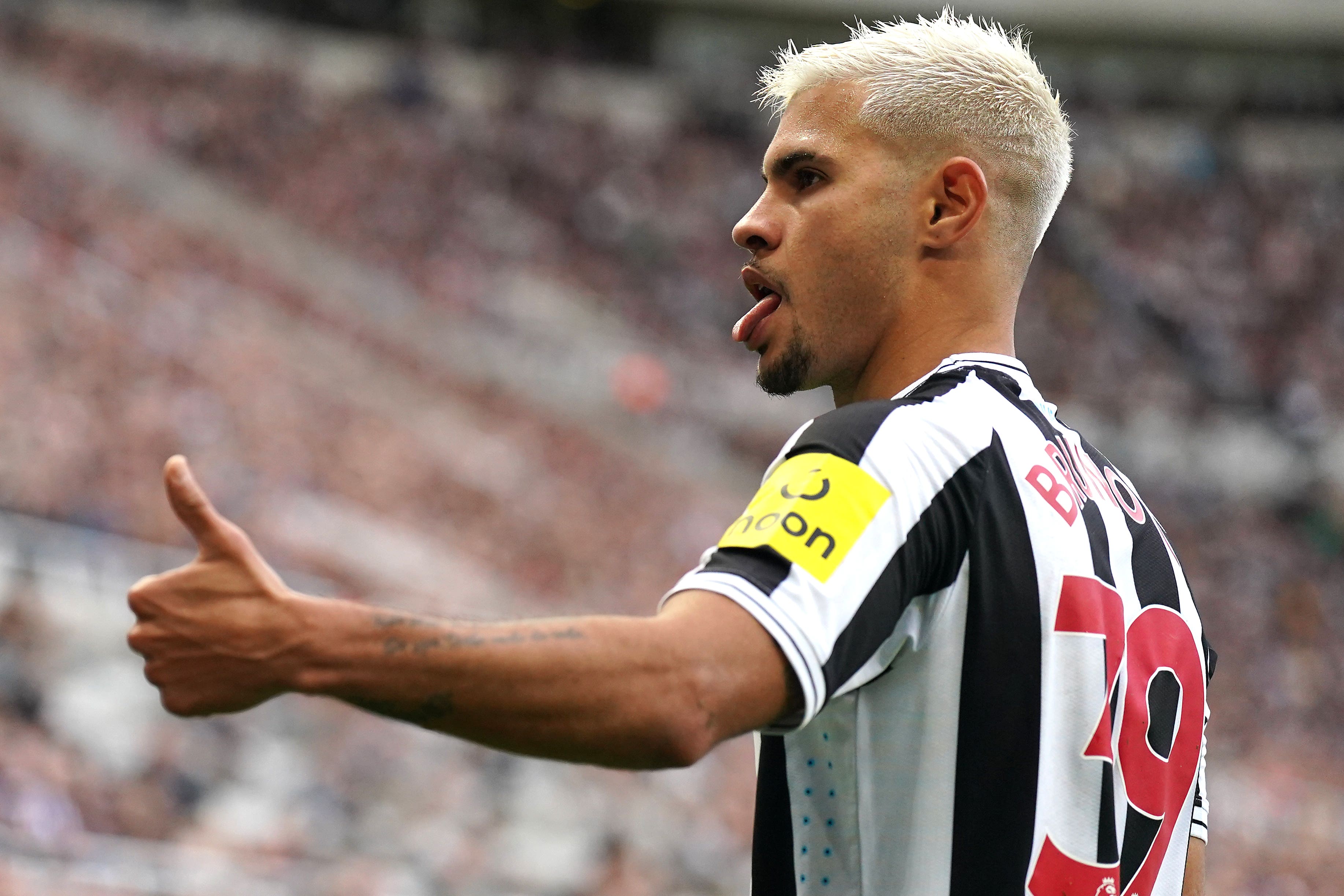 Newcastle’s Bruno Guimaraes has been tipped to make at impact at the World Cup in Qatar (Owen Humphreys/PA)
