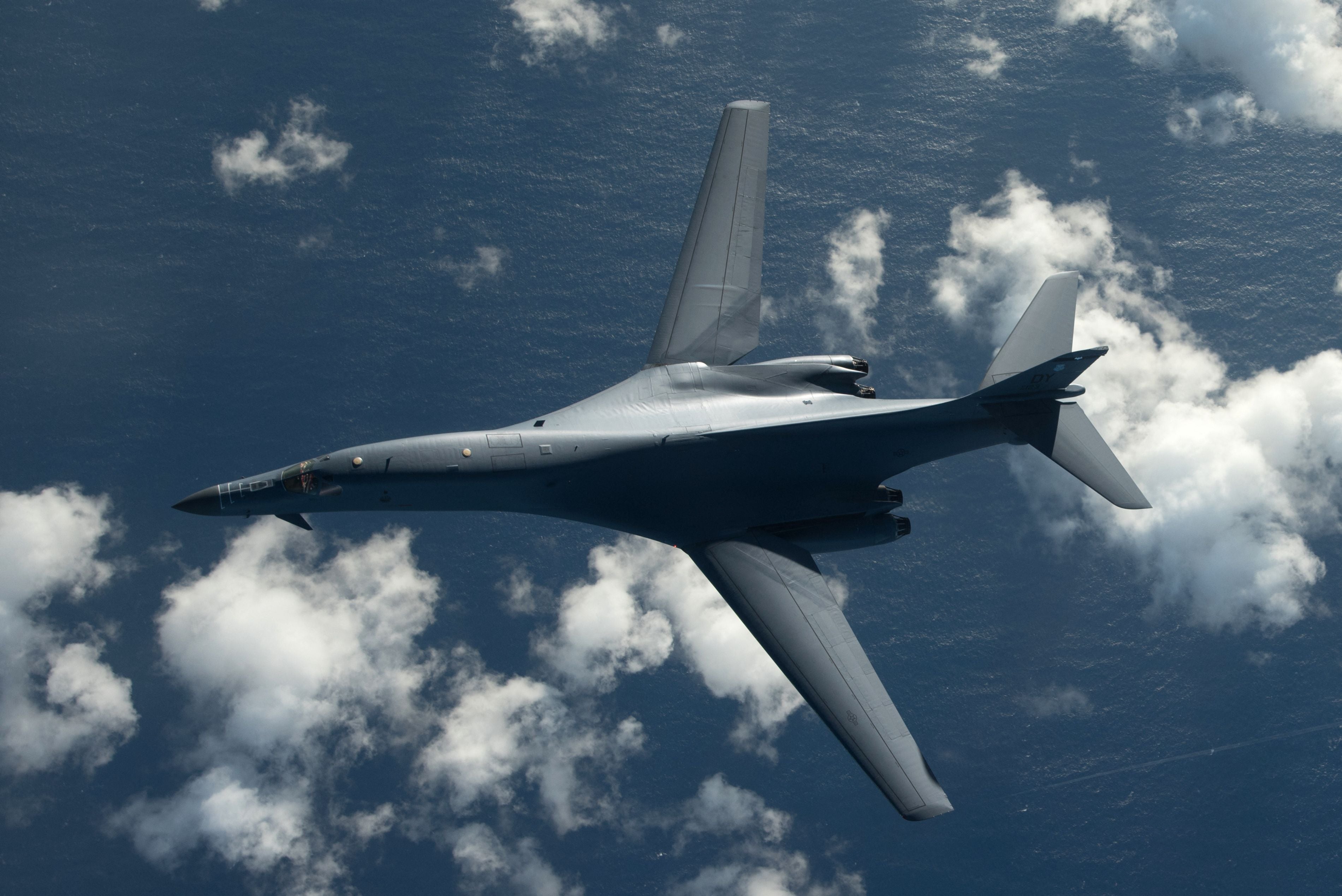 US Air Force B-1B Lancer are due to take part in military exercises in the region (file photo)