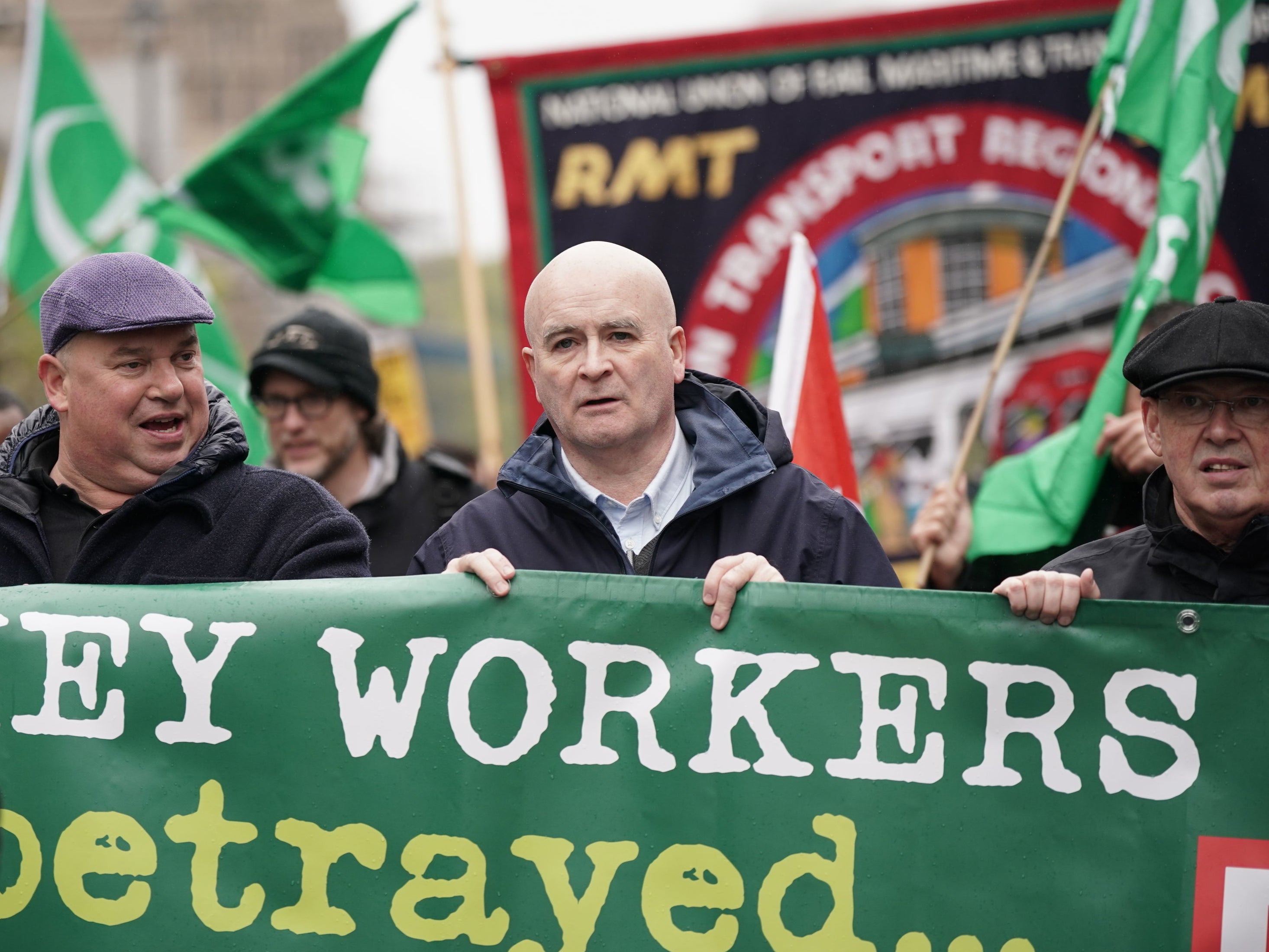 RMT chief Mick Lynch on the march