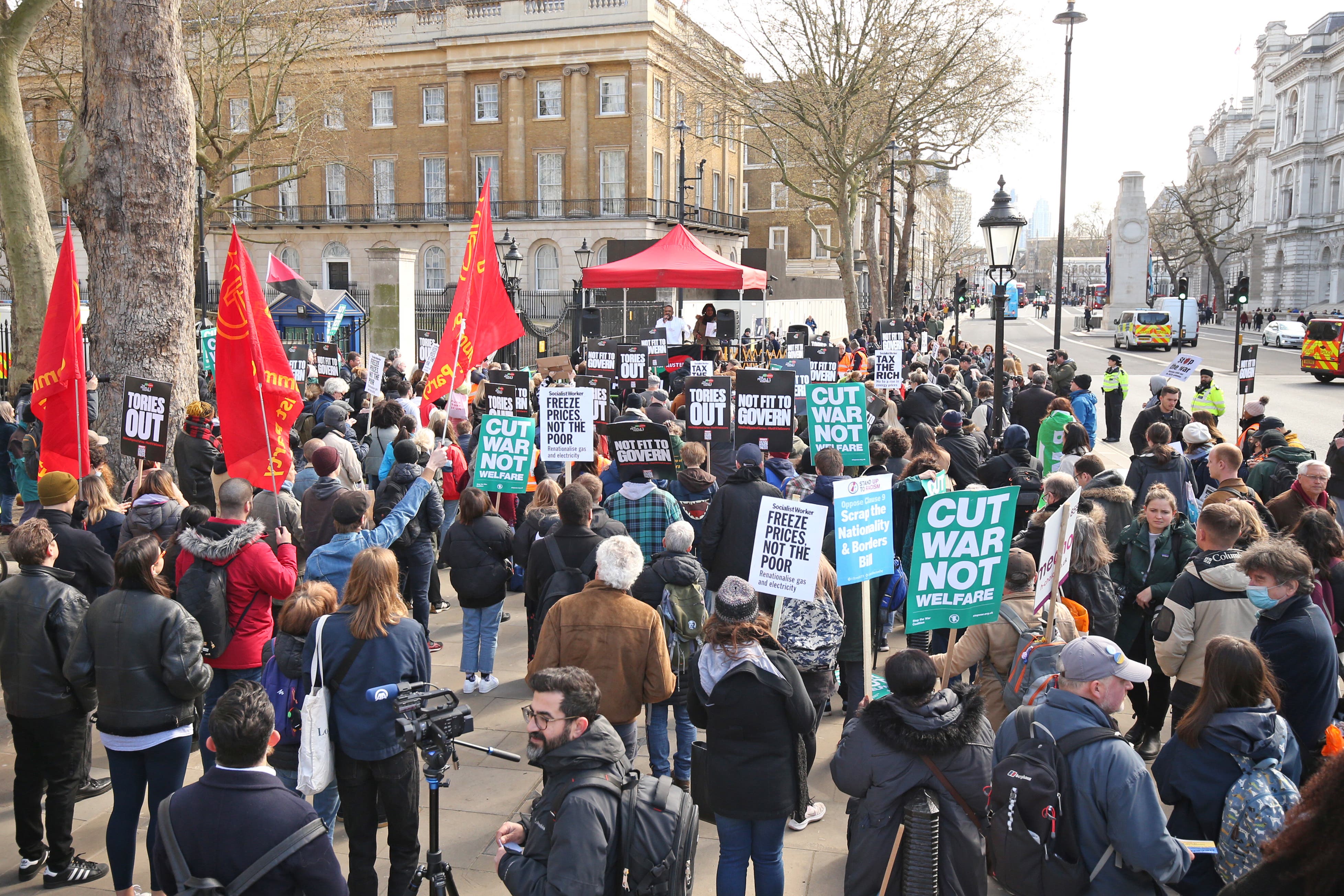 Thousands join austerity demonstration and call for general election ...