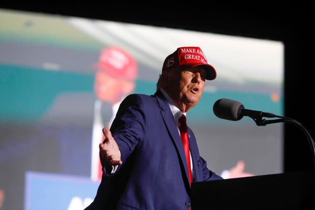 <p>Former President Donald Trump speaks at an election rally in Latrobe, Pa., Saturday, Nov. 5, 2022. (AP Photo/Jacqueline Larma)</p>