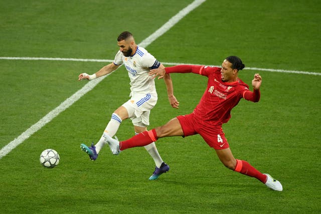 <p>Karim Benzema’s Real Madrid defeated Liverpool in last season’s final </p>