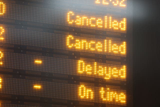 Many commuters struggled to get to work on Monday as urban roads were jammed and train services were disrupted despite planned rail strikes being called off (James Manning/PA)