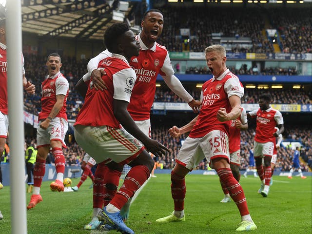 <p>The Gunners were 1-0 winners at London rivals Chelsea on Sunday</p>