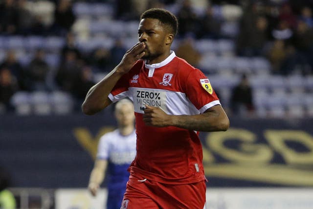 Middlesbrough’s Chuba Akpom was targeted on social media after scoring against Bristol City (Will Matthews/PA)