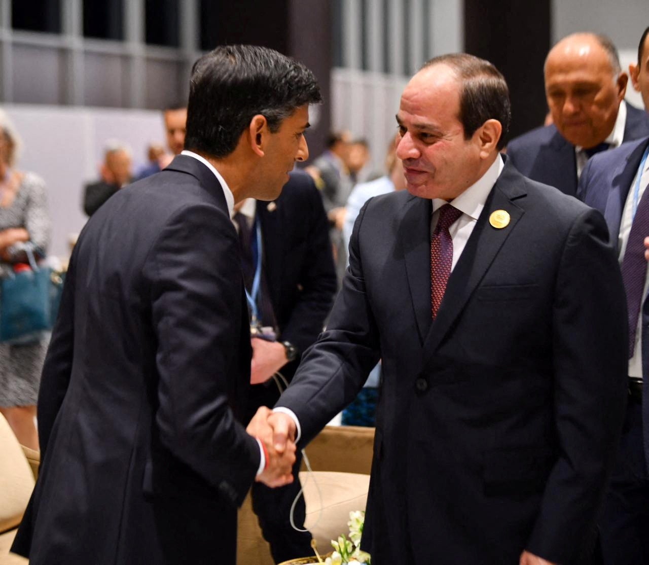Rishi Sunak meets with Egyptian President Abdel Fattah al-Sisi during the Cop27 summit