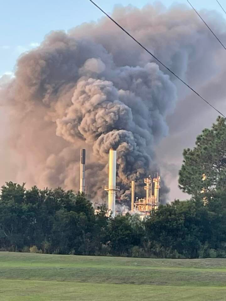 chemical plant catches fire, causing area to be evacuated The