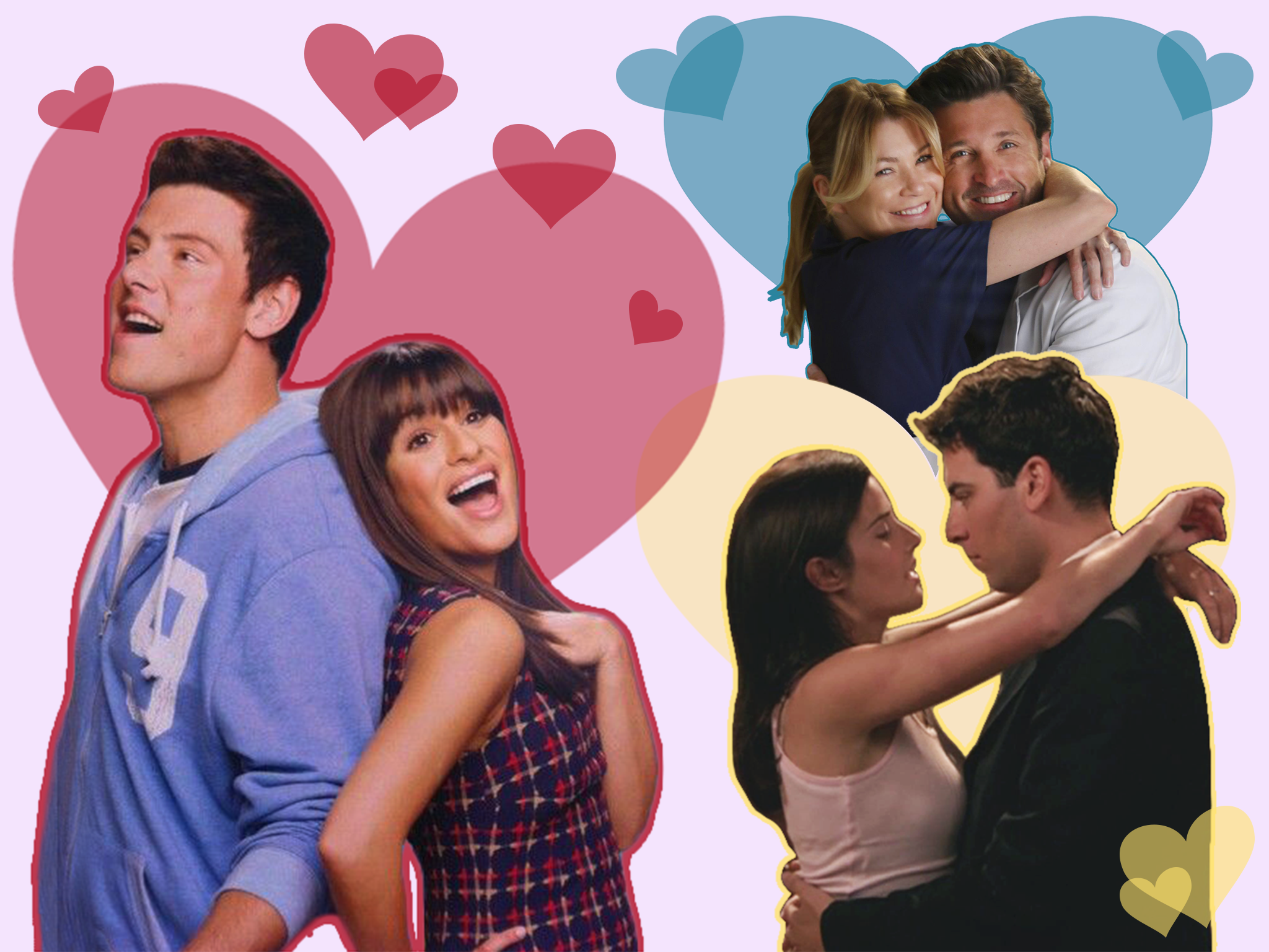 Glee’s Finn and Rachel, How I Met Your Mother’s Ted and Robin and Grey’s Anatomy’s Meredith and Derek