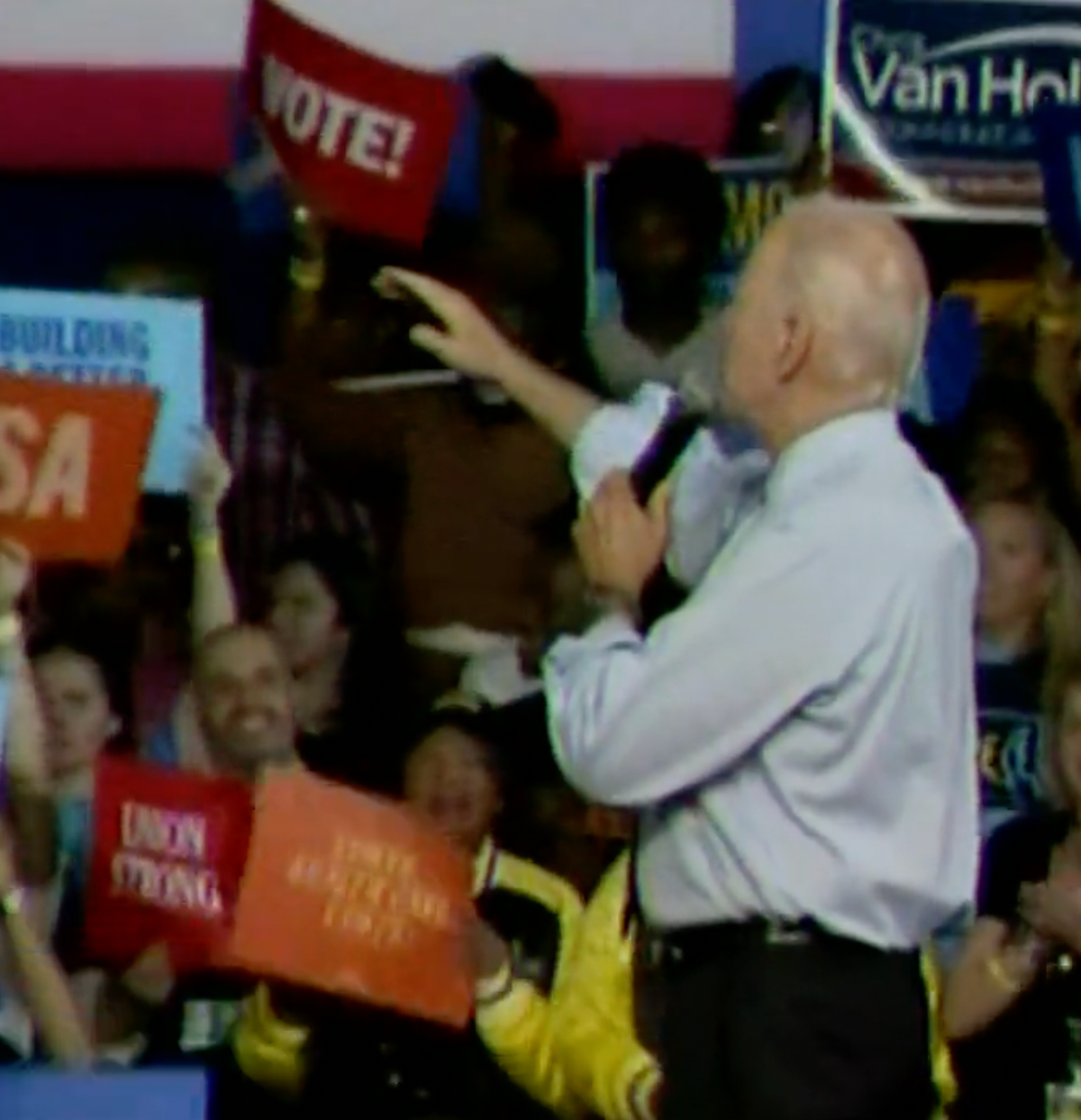 Biden hits back at heckler at rally: ‘Don’t jump — you look crazy enough to jump’