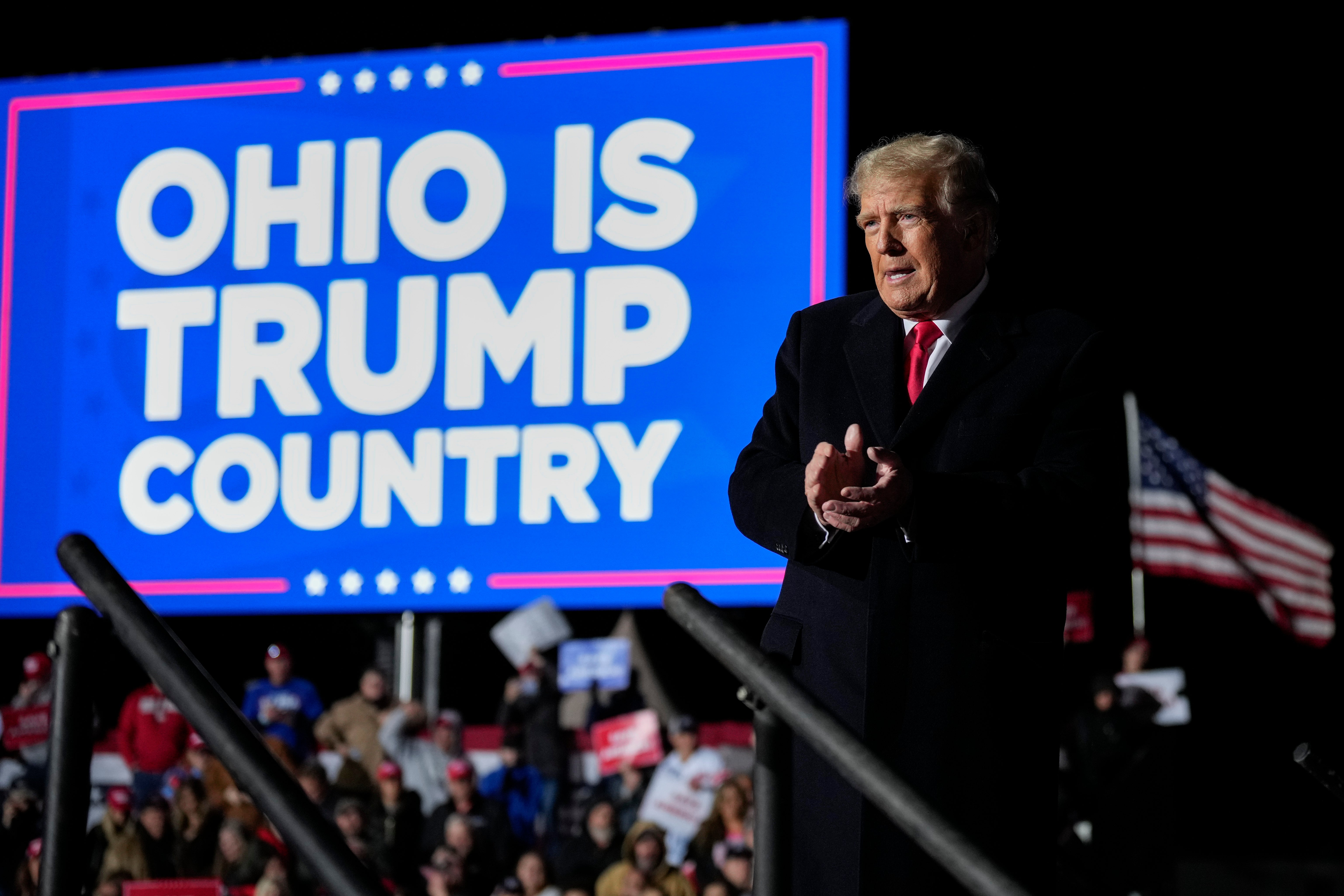 Donald Trump attends a rally in Ohio