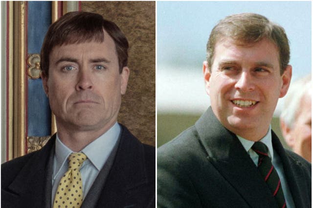 <p>James Murray and Prince Andrew</p>