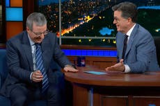 John Oliver in hysterics as Stephen Colbert jokes Liz Truss’s curtsy ‘killed the Queen’