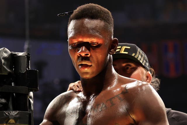 <p>UFC middleweight champion Israel Adesanya after beating Jared Cannonier</p>