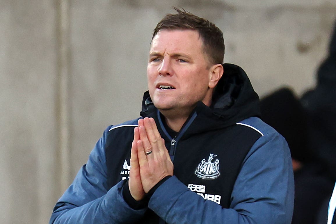 Newcastle head coach Eddie Howe is targeting an end to the club’s trophy drought (Steven Paston/PA)