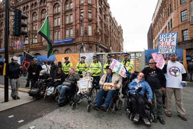<p>I ask them, does an unpopular government really want to oversee pictures of burly Met officers manhandling disabled pe?ople into police vans</p>