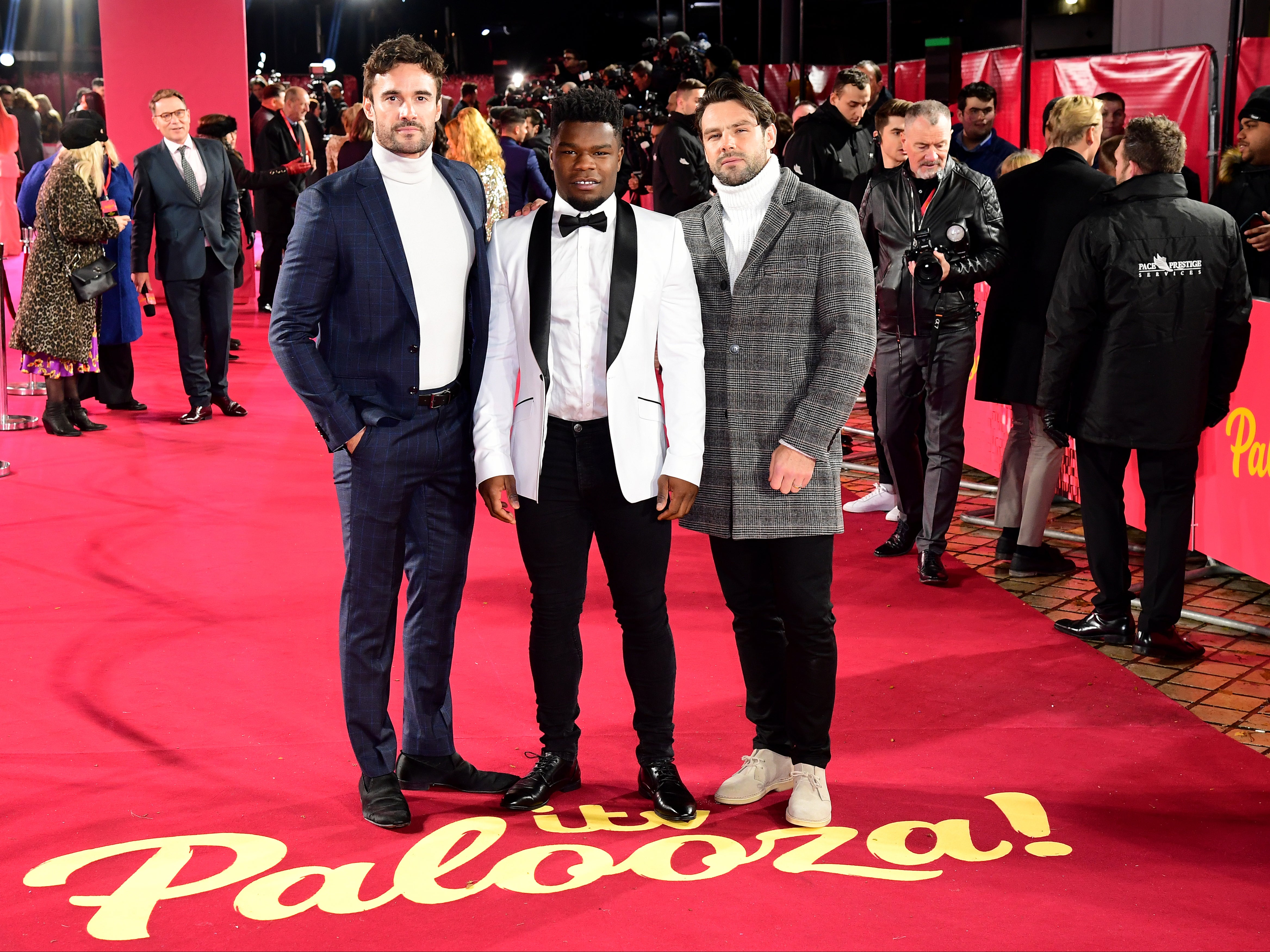 Thom Evans, Levi Davis and Ben Foden AKA Try Star on the red carpet