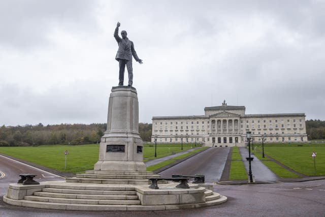 Carson Statue and Parliament Buildings at Stormont Estate, in Northern Ireland (PA)