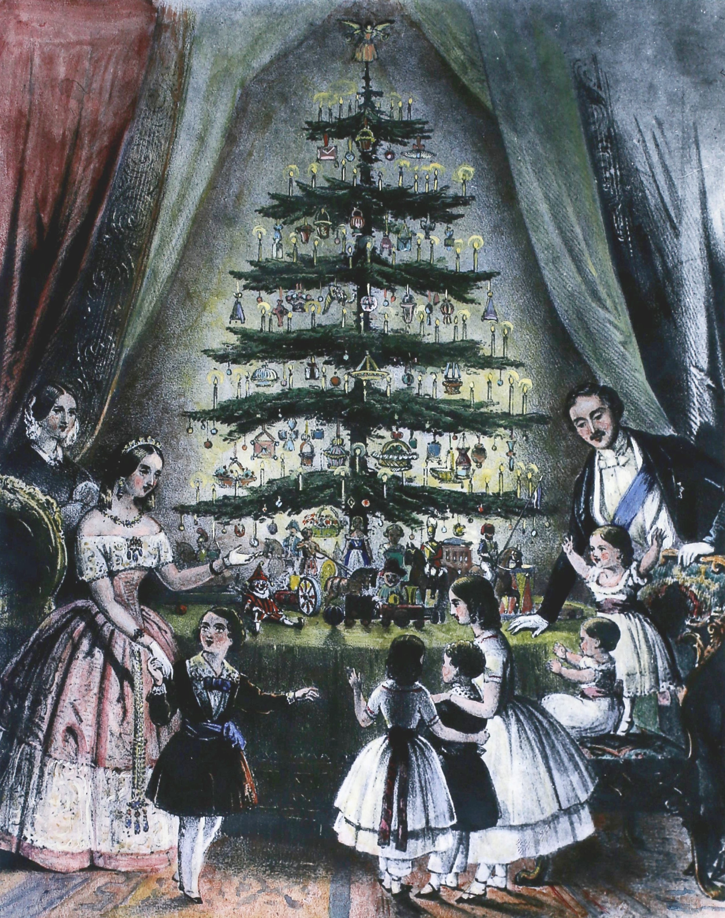 ‘The llustrated London News’ published an engraving of the royal family around a Christmas tree at Windsor castle in 1848