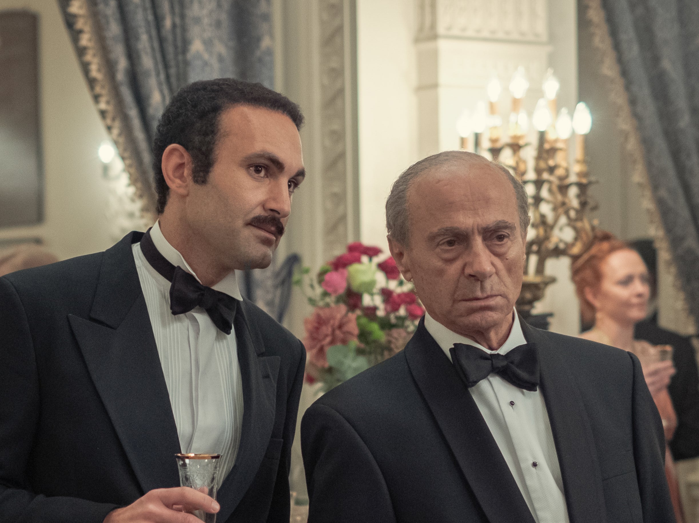 <p>Khalid Abdalla and Salim Daw as Dodi and Mohamed Al Fayed</p>