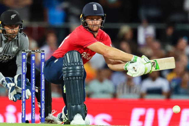 Jos Buttler’s side face India in the T20 World Cup semi-final (Tertius Pickard/AP)