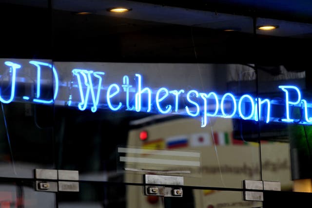 Pub chain JD Wetherspoon has revealed slowing sales and said it is facing ‘substantially higher’ costs across the group (Tim Ireland/PA)