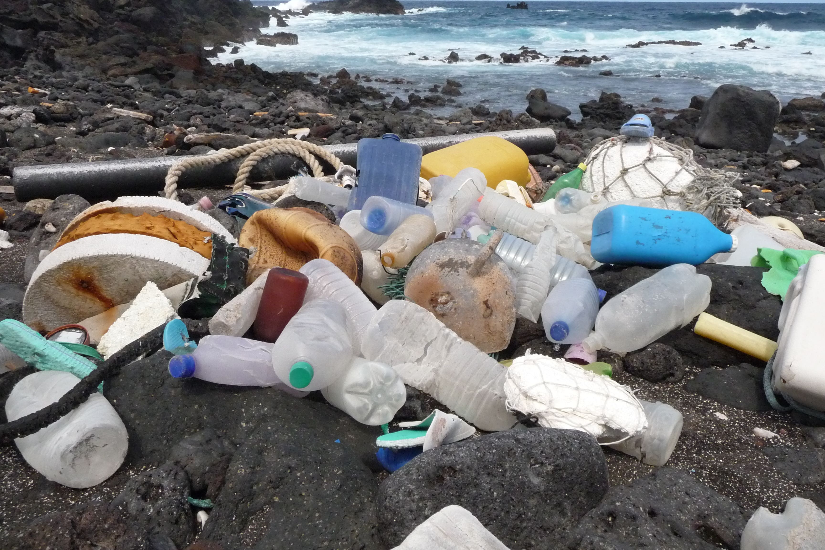 Plastic waste found in Ascension Island in the South Atlantic Ocean (Marcus Eriksen/5 Gyres Institute/PA)