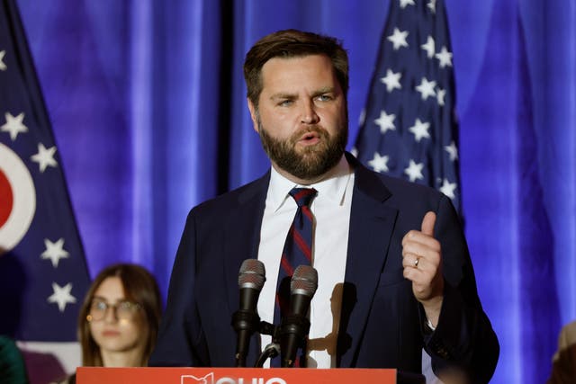 <p>Republican U.S. Sen.-elect JD Vance speaks during an election night party Tuesday, Nov. 8, 2022</p>