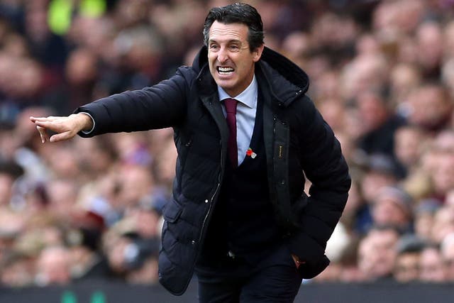 Aston Villa manager Unai Emery feels his players can take momentum into the cup tie at Old Trafford (Barrington Coombs/PA)