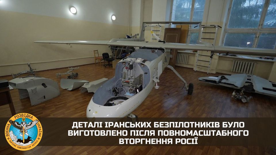 Ukraine’s Ministry of Defence published a photo of an Iranian Mohajir-6 drone and other unmanned armed combat aircraft its forces had captured