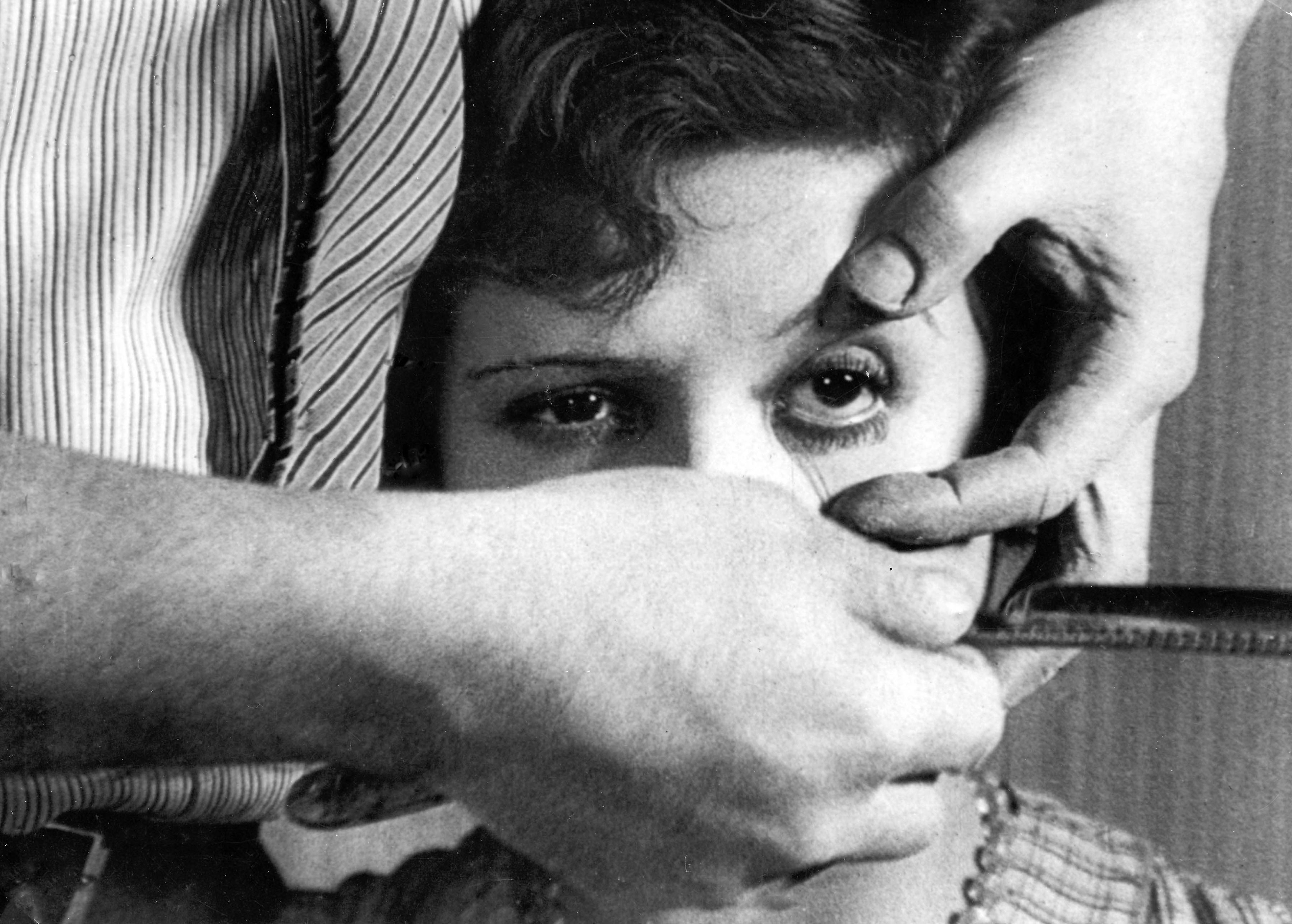 Simone Mareuil in Luis Buñuel’s ‘Un Chien Andalou’ (1929) – a man takes a razor to her eye and out spills blood and yolky fluid